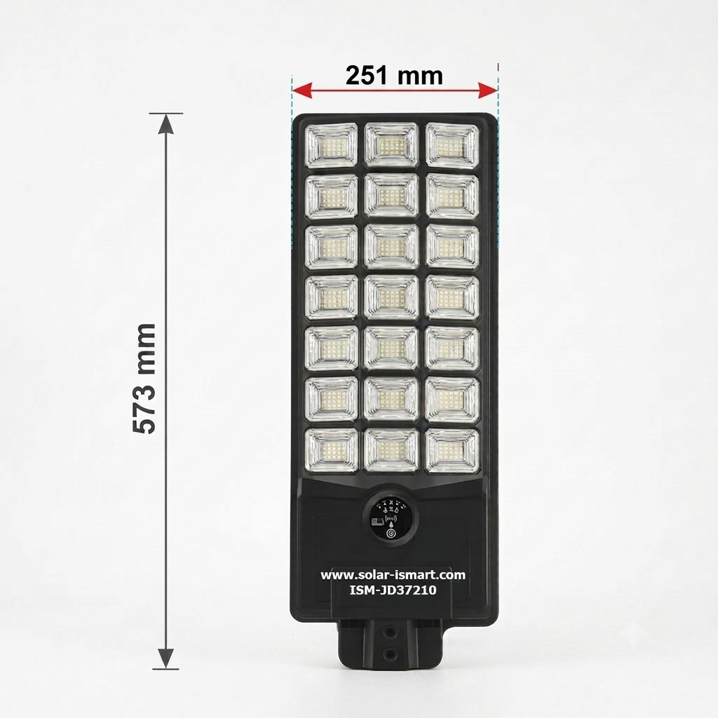 ไฟถนนโซล่าเซลล์ JD-37210 มุมมองด้านหน้า