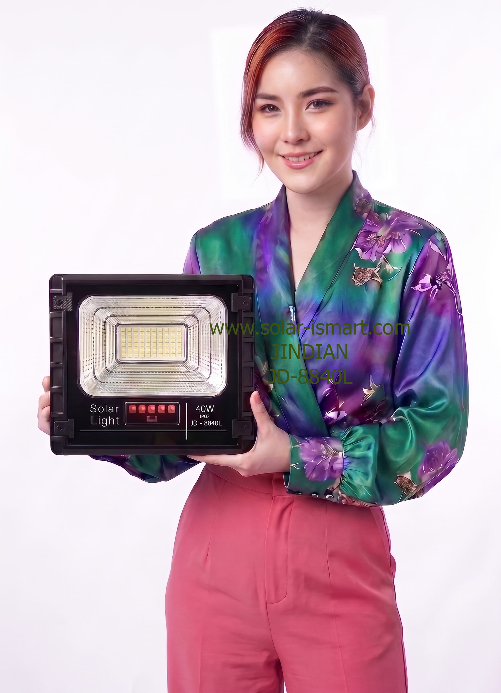 ไฟสปอร์ตไลท์โซล่าเซลล์ JINDIAN JD-8840L ขนาด 40W ของแท้