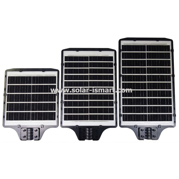 ด้านหลังโคมไฟถนนโซล่าเซลล์ แผง Monocrystalline