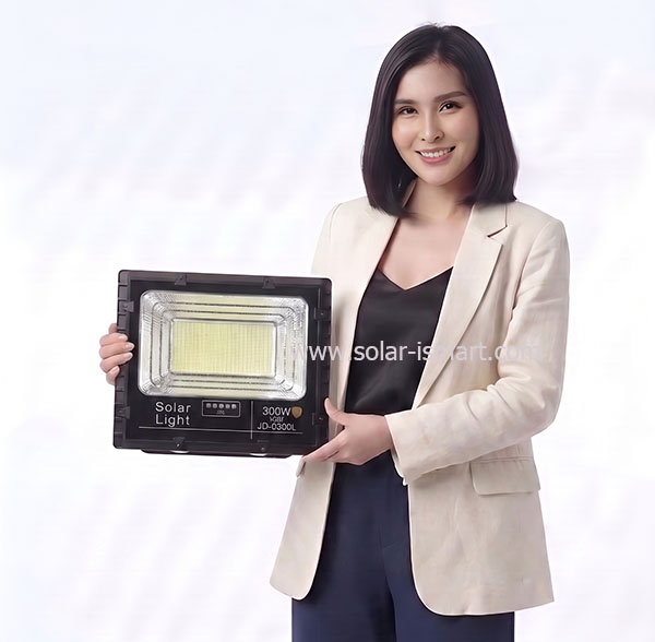 โคมไฟสปอร์ตไลท์โซล่าเซลล์ JINDIAN JD-8300L ขนาด 300W พร้อมแผงโซล่าเซลล์แยก